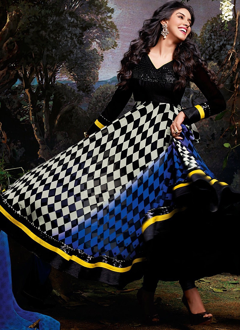 multicolour anarkali suit